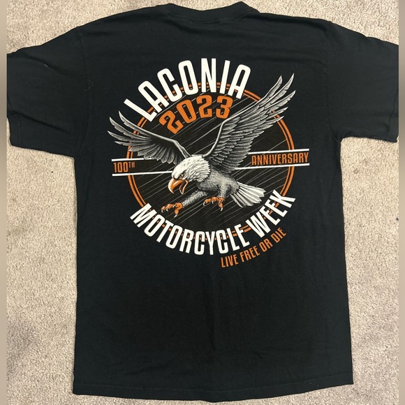 FREE SHIPPING Laconia Bike Week 100th Anniversary Tee - Picture 2 of 4